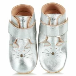 Easy Peasy KINY CHAT Pantoufles / Chaussons Couleur Argenté -Pas Cher Easy Peasy Magasin 17463226 500 B